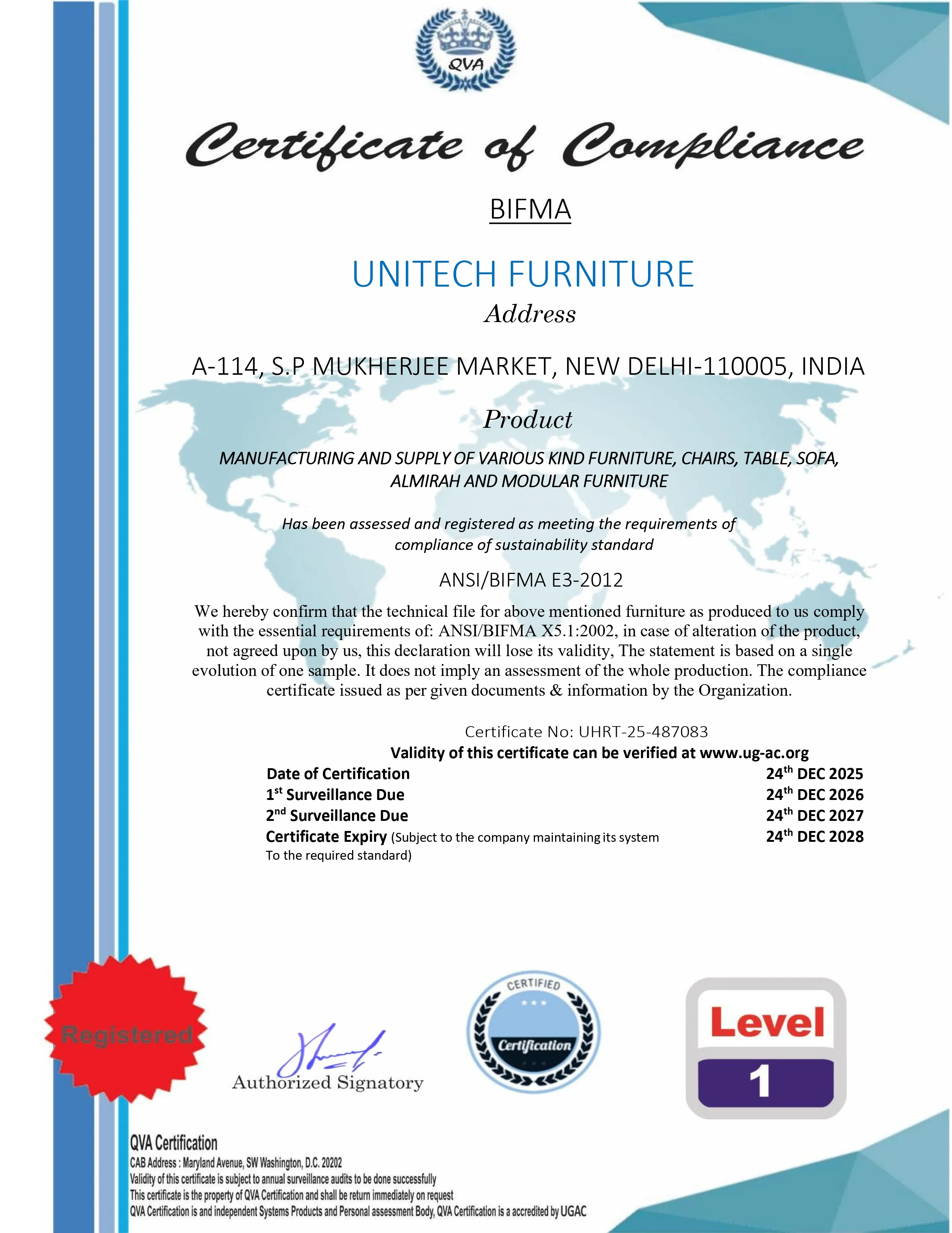 Unitech Furniture BIFMA Level 1