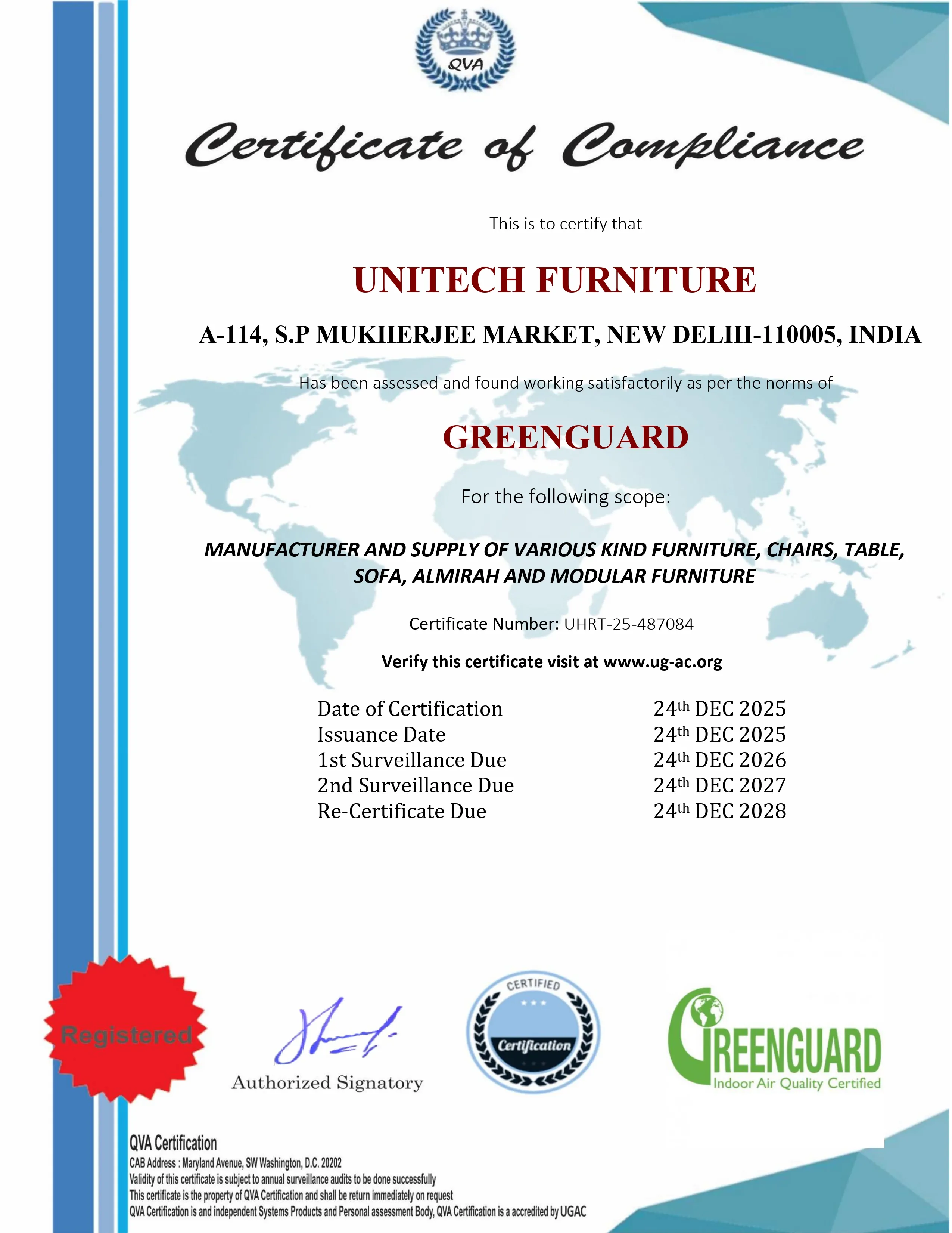 Unitech Furniture GREENGUARD