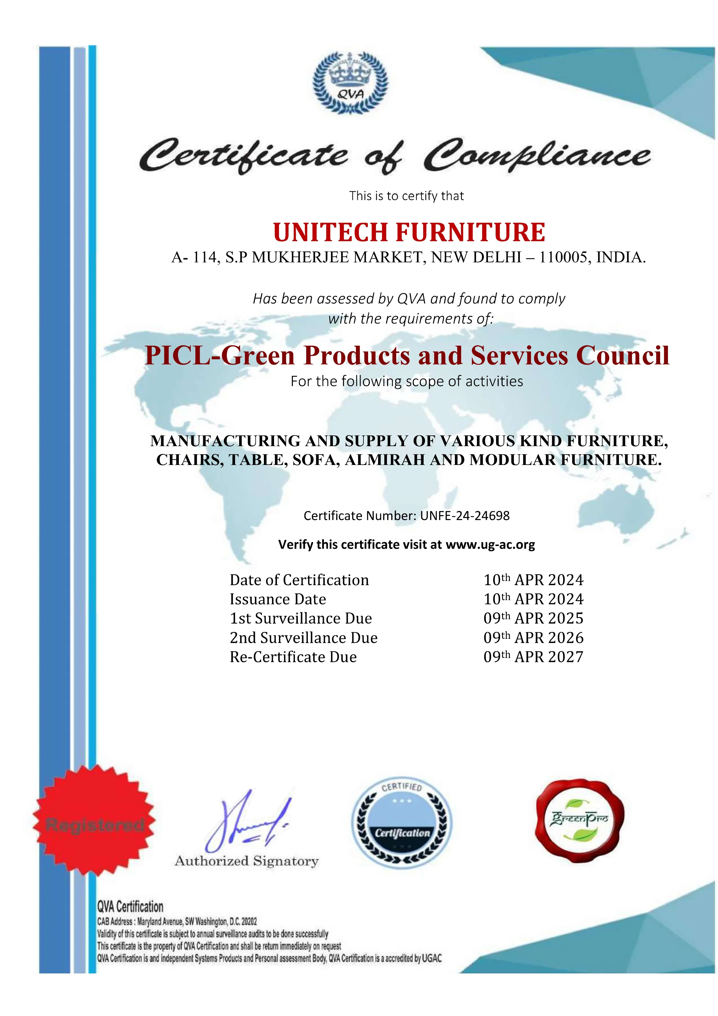 Unitech Furniture Green Pro