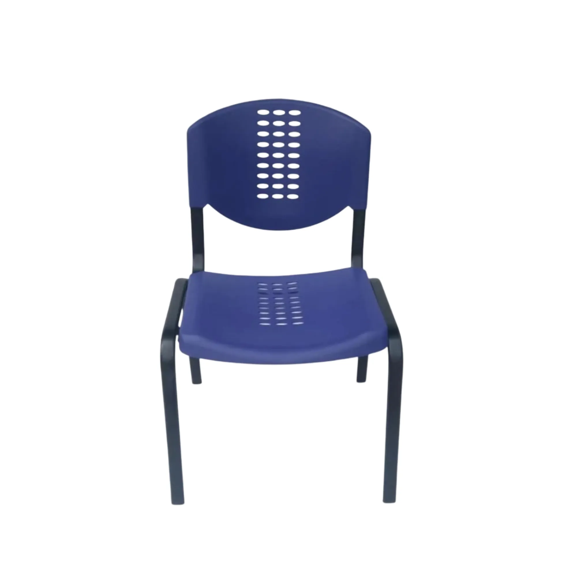 DSR193 Plastic cafeteria chair with black metal legs