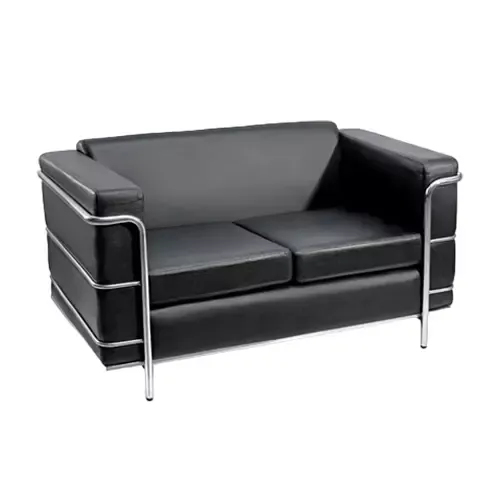 DSR237 Modern black Leatherette office waiting room sofa