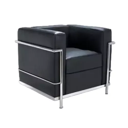 DSR237 Modern black Leatherette office waiting room sofa