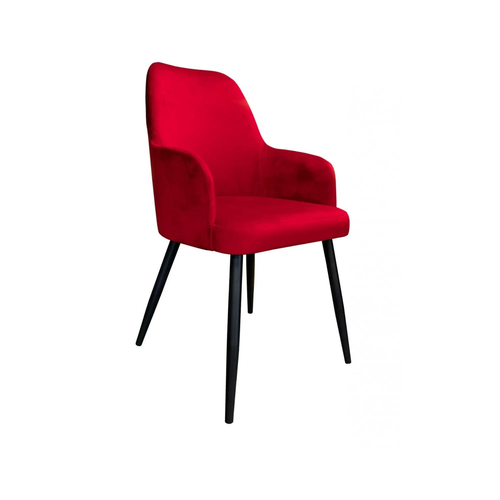 DSR LC102 modern velvet upholstered lounge chair with black metal legs