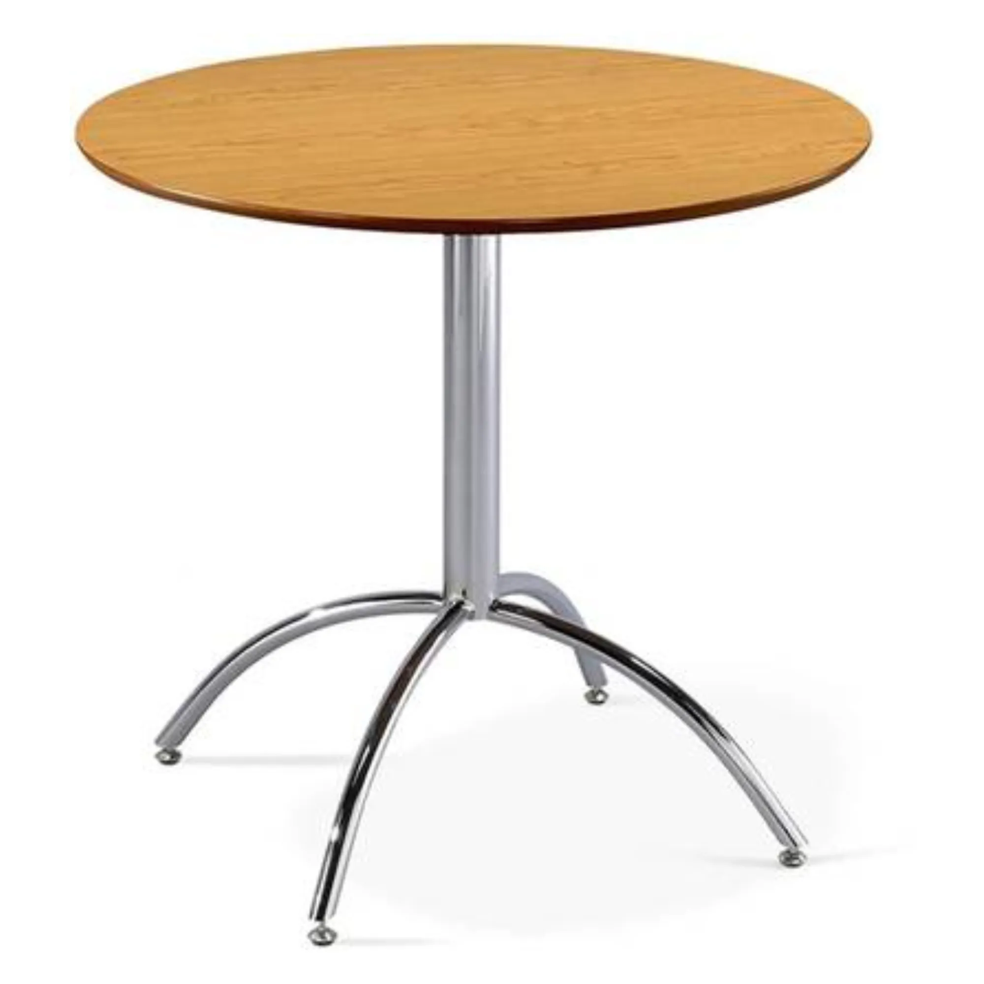 DSR204 Round wooden table with metal legs for cafeteria