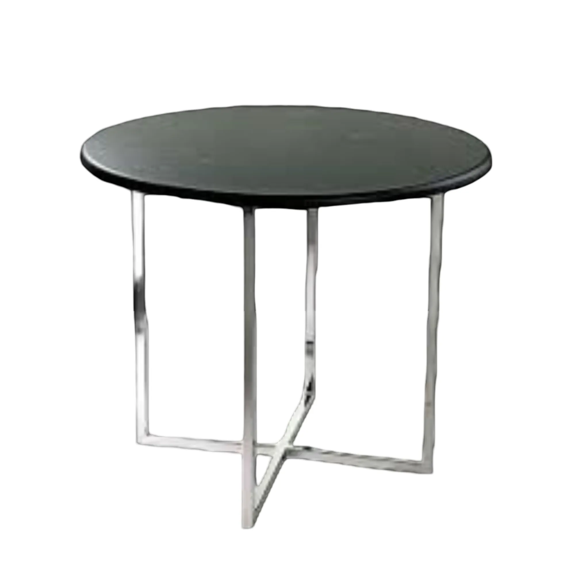 DSR210 Best Round wooden cafeteria table with sleek metal base