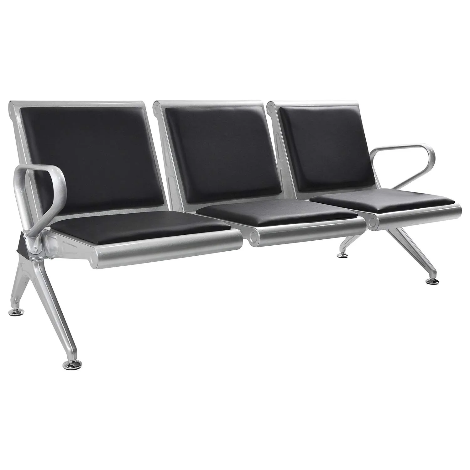 DSR239 B Best three seater cushioned waiting chair with comfortable seat and backrest pads