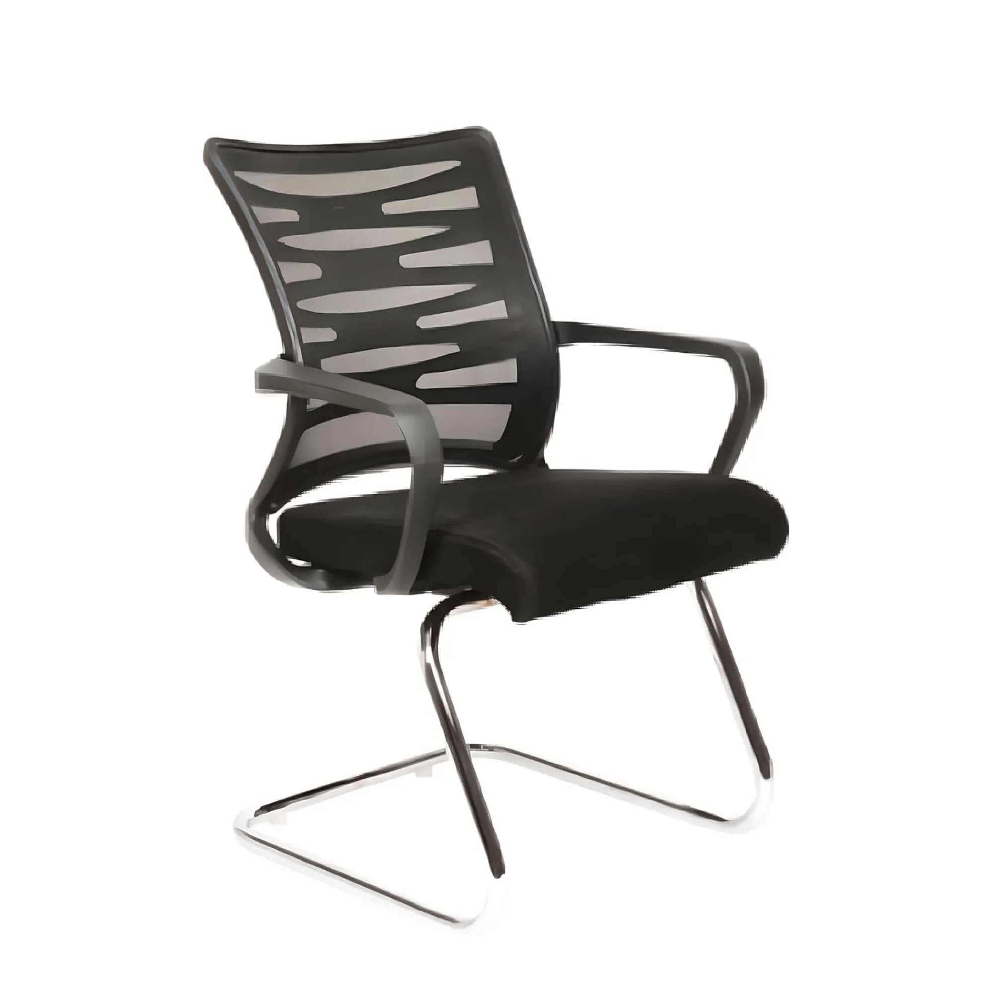 DSR 157 C Office reception visitor chair with supportive armrests and mesh back